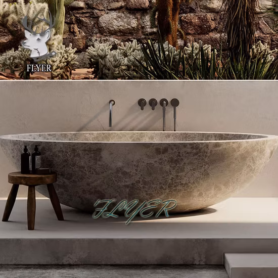 Factory Solid Surface Stone Tub Freestanding Bathtub Artifical Marble Stone Bathtubs