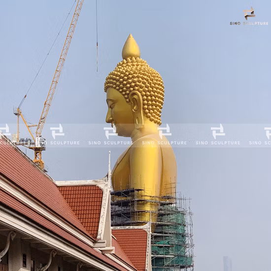 Escultura de Buda de bronce con pan de oro de Shakyamuni