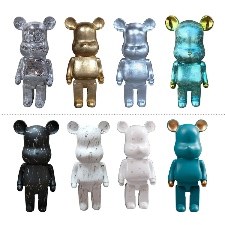 Cartoon Resin Statue Bearbrick Home Decor Toys Bearbrick Sculpture Statue Resin Cartoon Statue for Decoration