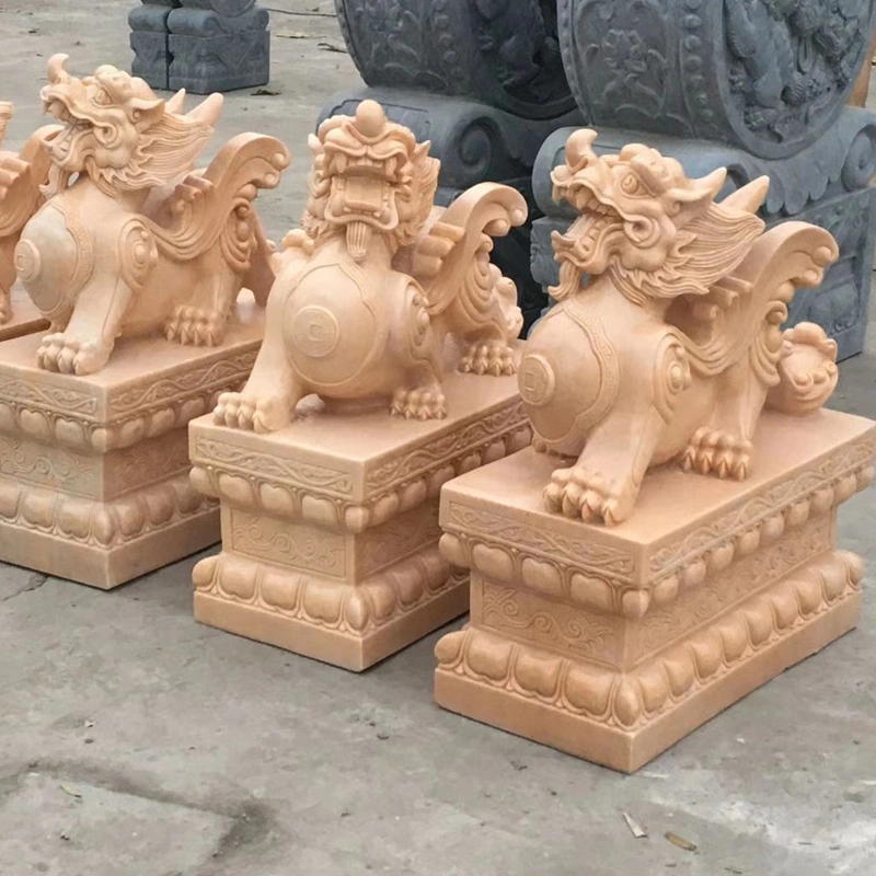 Marble Stone Sculpture Animal Statue, White Elephant Carving for Garden