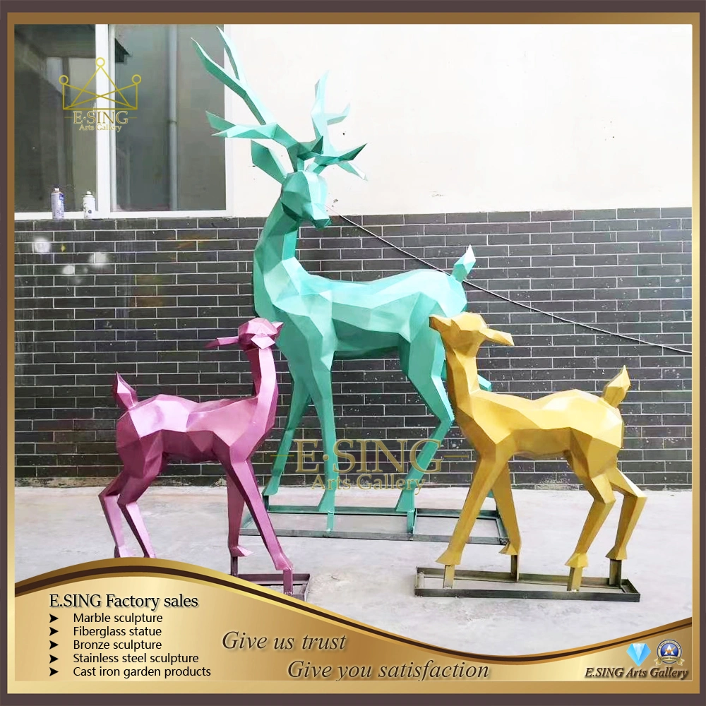 Hot Sale Metal Garden Stainless Steel Deer Statues Sculpture for City