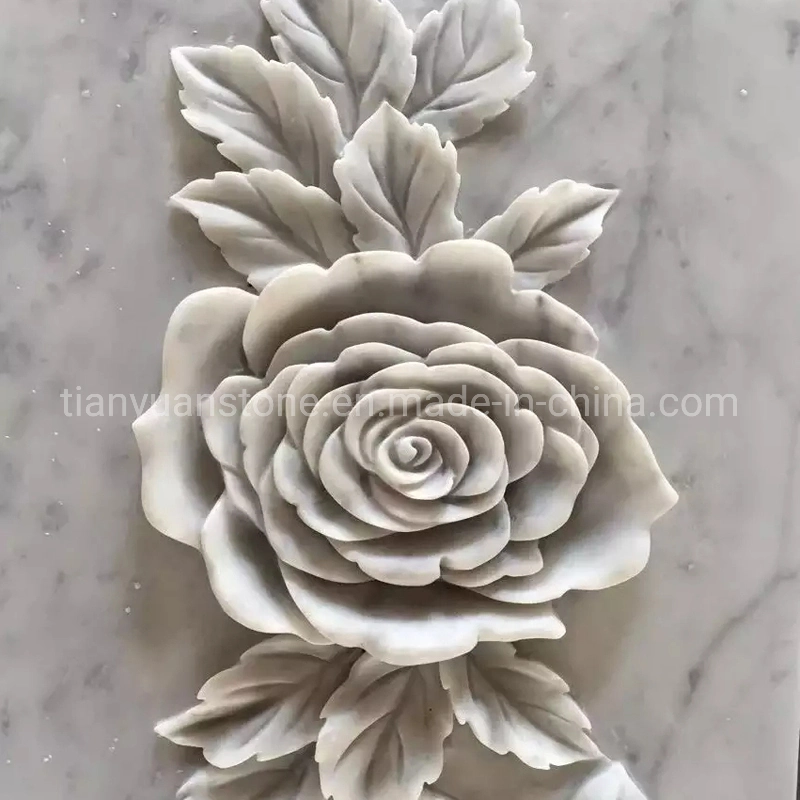 Stone Wall Relief Sculpture Marble Flower Carvings