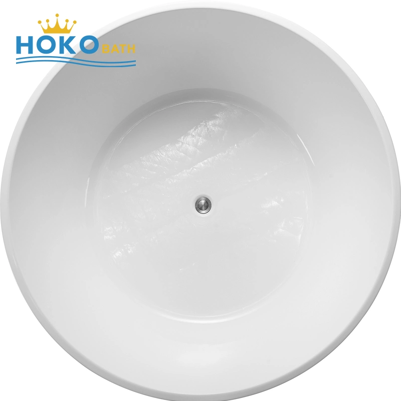 Wholesale Home Used Natural Stone Bath Tub Freestanding White Stone Marble Bathroom Round Bathtub for Sale