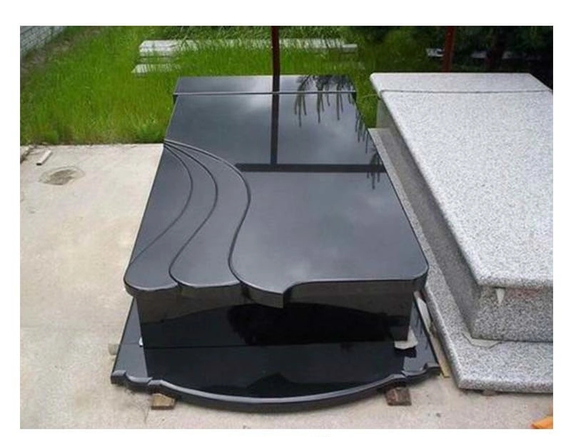 European Customized Black Marble Granite Stone Monument, Granite Grave Cross Tombstone / Headstone for Cemetery