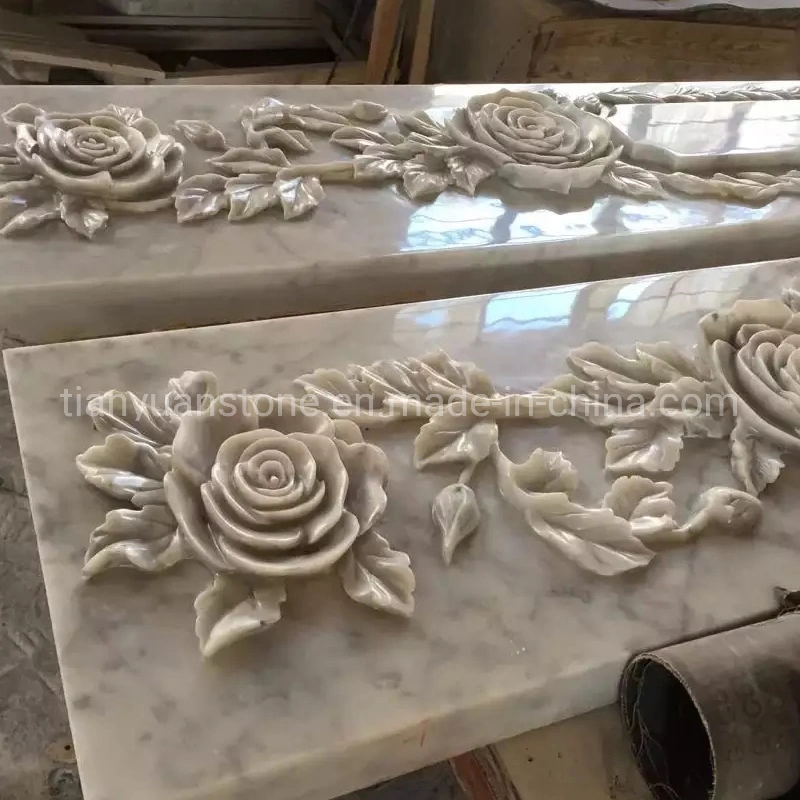 Stone Wall Relief Sculpture Marble Flower Carvings