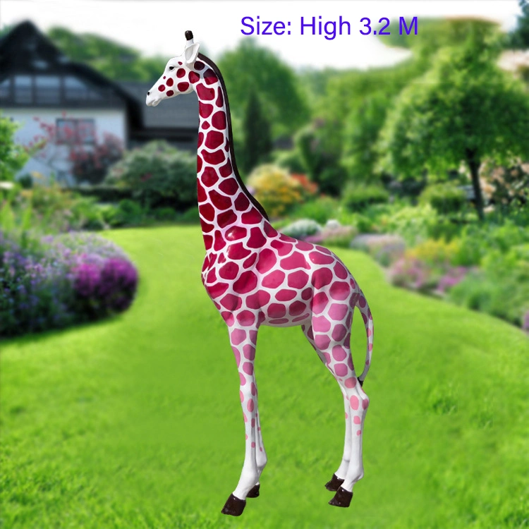 Garden Decoration Life Size Resin Fiberglass Animal Giraffe Statues for Sale