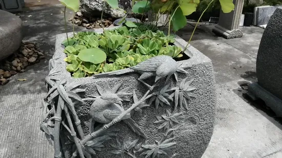 Macetero de Piedra de Granito y Mármol para Cuadrado