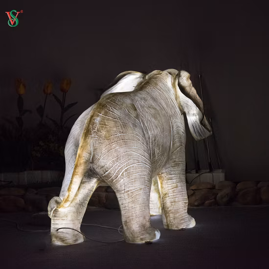 Estatuas de animales salvajes de elefante de fibra de vidrio de parque temático