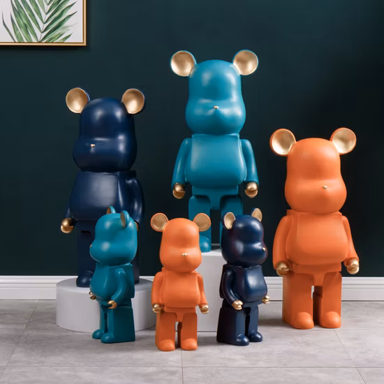 Estatua de resina de dibujos animados, juguetes de decoración para el hogar Bearbrick, escultura de Bearbrick, estatua de dibujos animados de resina para Decoración