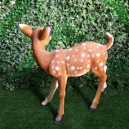 Admite estatuas de animales de ciervos de fibra de vidrio de resina de accesorios de fiesta grandes personalizados