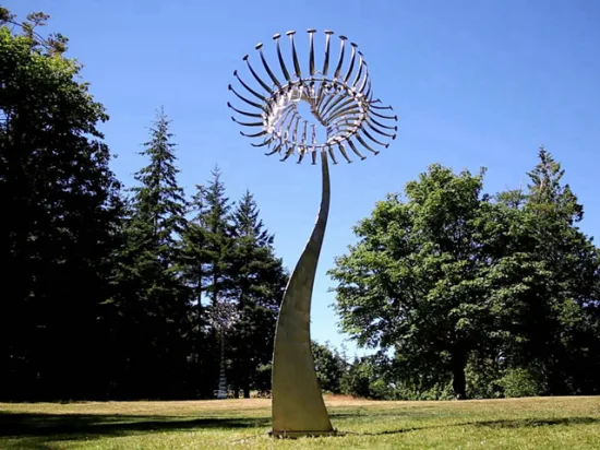 Decoración de jardín al aire libre Escultura de viento cinético de metal moderno Proveedor de escultura de acero inoxidable de metal de alta calidad